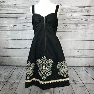 Anthropologie Floreat Embroidered Dress Black 4